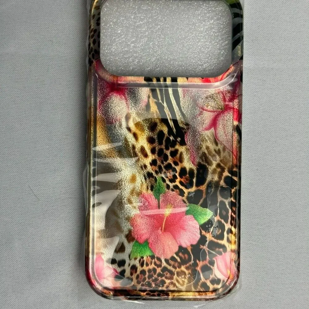 Glitter Flower Animal Print Phone Case - iPhone 17 Pro